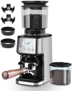 Homtone Conical Burr Coffee Grinder Electric for Portafilter and Container, 51 Grind Settings Adjustable Coffee Grinder for Drip/Pour Over/Espresso/French Press, Anti-Static, 12 Cup