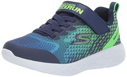 Skechers GO RUN 600 - BAXTUX, Boy's GO RUN 600 BAXTUX Trainers, Blue (Navy Mesh/Navy Synthetic/Lime Trim Nvlm), 1 UK (33.5 EU)