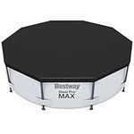 Bestway 58036-19 Flowclear Swimming Pool Cover for Steel Pro Max Round Pools, 10 ft, Black