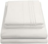 1800 Thread Count Sheet Set – Soft Egyptian Quality Brushed Microfiber Sheets – Luxury Bedding Set with Flat Sheet, Fitted Sheet, Pillow Cases, King, Ivory, Sheet Set