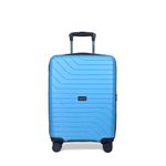 Carriall Groove Blue Polypropylene Luggage Bag for Travel (Small) | Suitcase for Travel & Business | 8 Spinner Wheels & Anti Theft | Suitcase for Men & Women