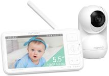 momcozy Video Baby Monitor, 5.5” 1080P Full HD Baby Monitor with Camera & Wall Mount, No WiFi, 5800mAh Battery, Infrared Night Vision, 2-Way Audio, Lullabies, 1640ft Range, Take Photos & Videos, BM03