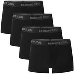 BAMBOO COOL Men’s Underwear Boxer Briefs Soft Comfortable Underwear Boxer Briefs for Men (4 Pack or 7 Pack), Trunks B, Large