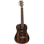 Tanglewood® Tiare - TWT-20" Baritone Ukulele - Ebony - Satin Finish - Laser Cut Tribal Rosette - Gig Bag