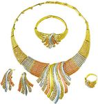 LIFFLY Ethiopian Jewelry for Women Golden African Necklace for Mom ladies, Costume Jewelry for Women Necklaces Gifts