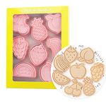 8 Pieces Cute Fruit Cookie Cutters Cherry Cookie Moulds For Baking Cookie Mould Press Peach Cookie Cutter Set Kitchen Tools Plastic Cookie Stamps (Fruit)