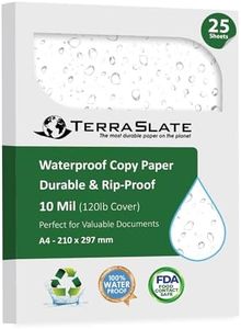 TerraSlate Waterproof & Rip-Proof Printer Paper, 10 MIL, A4 210 x 297 mm, White Paper, (25 Sheets)
