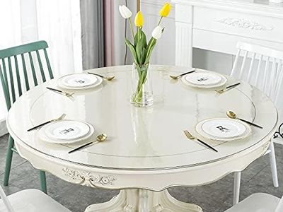 Deep Dream 1.5mm Thick 47 Inches Clear Round Table Protector, Round Table Cover, Tablecloth Protector, Table Protector for Dining Room Table & Office