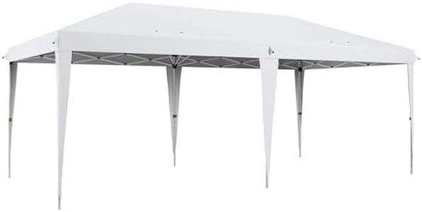 Outsunny Carpa Plegable 6x3 m Cenador de Jardín con Altura Ajustable en 3 Niveles Bolsa de Transporte Anti-UV y Marco de Acero Carpa de Jardín Impermeable Gazebo para Exterior Patio Terraza Blanco