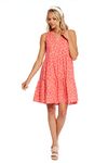 Mud Pie Baby Girls Brekke Women's Sleeveless Tiered Dress, Coral, S