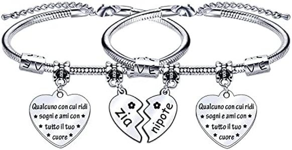 JRZDFXS Bracelet Aunt Grandson Aunt Gifts Bracelet Women Gifts for Women Engraved Pendant Birthday Gifts Charm Gifts for Christmas Graduation Bracelets L, Stainless Steel, L, Stainless Steel