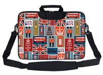 Meffort Inc Neoprene Laptop Shoulder Briefcase Bag Carry Case Handbag for 15 15.6 inch MacBook Notebook Computer - England Symbol