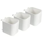 Ikea SKADIS Open-Top Storage Containers (Fits SKADIS Peg Board), White, 7.5 x 9.5 x 8 cm, Steel, 203.207.98 - Set of 3