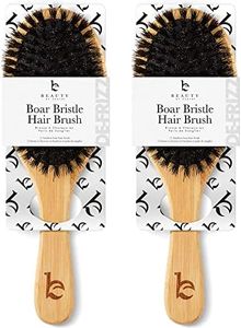 Boar Bristle Hair Brush - Smoothing Soft Bristle Brush for Men, Women & Kids, Bamboo and 100% Boar Bristles for Fine & Thin Hair, Distributes Oils for Natural Shine, Soft & Gentle on Scalp