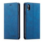 QLTYPRI Case for iPhone XR, Premium PU Leather Cover TPU Bumper with Card Holder Kickstand Hidden Magnetic Adsorption Flip Wallet Case Cover for iPhone XR - Blue