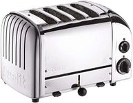 Dualit Classic 4 Slot Toaster with Sandwich Cage, Polished Stainless Steel 40590,D4BHMAGB