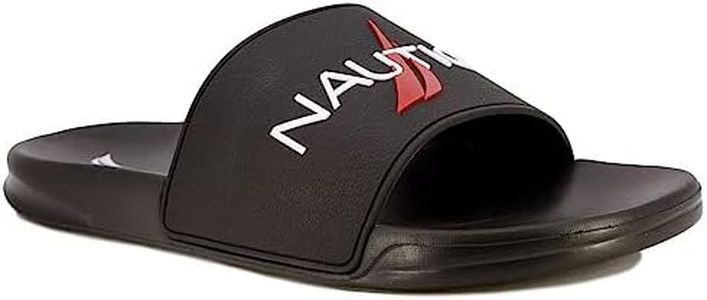 Nautica Men's Athletic Slide Comfort Sandal-Shower Slippers-Yavo-Black-Size-11