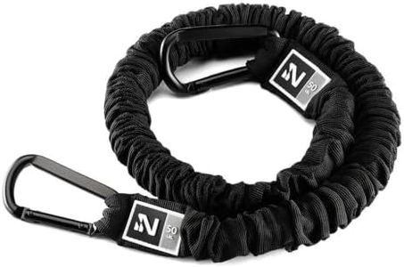 Iron Neck Resistance Band - Durable Exercise Band with Steel Carabiners for Neck Trainer, Exerciser, & Strengthener - Training, Strength Workouts, Stretching, & Rehab - for Home & Gym Use - 50 lbs.