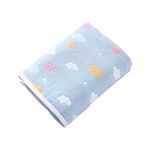 SYGA 110 cm Baby Swaddle Blankets 6 Layer Muslin Swaddle Wrap 100% Cotton Stroller Cover Receiving Blankets_BlueCloud