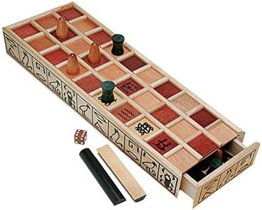 WE Games Senet Egyptian Board Games, Ancient Strategy Board Game for Adults, Wooden Table Top Board Game with Built in Storage, with 10 Player Pieces, Keepsake Quality Desktop Game