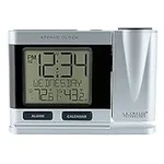 La Crosse Technology 616-12667-INT Silver Atomic Projection Alarm Clock with Temperature
