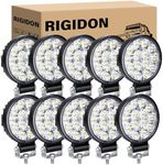 RIGIDON 10PCS 42W Mini LED Fog Light,4Inch Spot LED Work Light Pod Lights Driving Off-Road LED Light Bar for Truck Marine Boat Pickup ATV UTV 4X4WD Forklift SUV Motorcycle