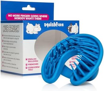 Squishface Nub Brush – Corkscrew Tail Dog Brush for Bulldogs Silicone Grooming Brush for Trapped Hair, Debris, Itchy Skin Folds & Scooting - Great for Small Animals