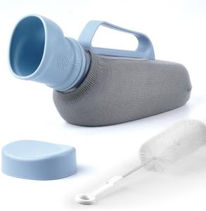 Portable Urinal for Men - 40oz Male Urinal Bottle, Leak-Proof Travel Urinals for Mens with Knitted Sleeve & Cleaning Brush, Reusable Pee Bottles for Men for Car Trip, Camping & Bedside Use