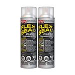 Flex Seal – Stop Leaks Fast! Rubberized Waterproof Coating Spray, Ideal for Roofs, Holes, Cracks, DIY Projects, Automotive Fixes, Indoor & Outdoor Repairs, and More – Clear, 14 oz. (397 g) – 2 Pack