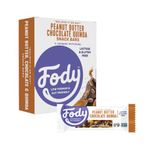 Fody Foods Vegan Protein Nut Bars, Peanut Butter Chocolate Quinoa Flavor, 6g Protein per Bar, Sensitive Recipe, Low FODMAP Certified, Gut & IBS Friendly, 12 Count