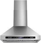 Wall Mount Range Hood 36 inch，Kitchen Hood in Stainless Steel With Ducted/Ductless Convertible,900 CFM Stove Hood with Voice/Gesture/Touch Control，4 Speed Exhaust Fan