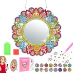 Jovicos Gift for Girl 6 7 8 9 10 years Olds, 5D Diamond Painting Mandala Cosmetic Mirror for Kids Adults, Craft Set for Girls Children's Birthday Gift