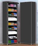 YouCopia Foldable Fabric Wardrobe Closet with Shelves & Zipper Cover โ Portable Storage Organizer Cabinet for Clothes, for Bedroom & Home Storage (Grey@, 9 Tier)