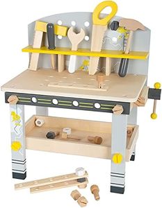 small foot Miniwob Compact Wooden Workbench with Extensive Accessories and Screw Set for Children from 3 Years 11805