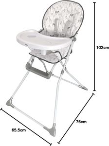 My Babiie Compact Highchair – Safari Print, Lightweight & Foldable