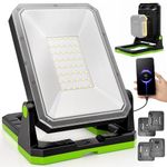 Sylstar Work Light Magnetic, 30W 3000LM Cordless Rechargeable LED Work Light Compatible with DEWALT, Milwaukee, Makita, Black&Decker, PorterCable, Stanley 18-20V Power Tool Battery(Light Only)