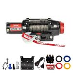 Warn R45-S Rope Winch - 4,500 lb. Pulling Capacity, Equipped with 50’ of 1/4” Synthetic Rope & Dash-Mounted Rocker Switch - Remote and Fairlead for ATV, UTV, Side by Side, and SXS Recovery & Towing
