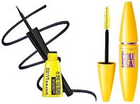 Maybelline New York Colossal Bold Eyeliner, Black, 3g & New York Volume Express Colossal Mascara, Washable, Glam Black, 10.7ml Matte Finish