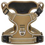 HEELE Dog Harness, No Pull Dog Harness Large, Release on Neck, Front Back Clips Dog Vest Harness Reflective Adjustable Padded, Easy Control Handle for Outdoor Walking Training, Bronze, L