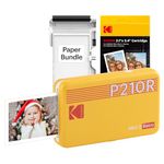 KODAK Mini 2 Retro 4PASS Portable Photo Printer (2.1x3.4 inches) + 68 Sheets Bundle, Yellow