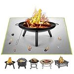 Fire Pit Mat ZITFRI 100x100cm Square Fireproof Mat Grill Mat, 2 Layer Fire Resistant Mat for Decking, Grass, BBQ, Firepad, Camping, Patio Shield, Wooden Floor, Deck Defender