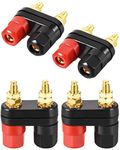 Aofan 4 Pcs Dual Binding Post Speaker Terminal Binding Post Amplifier, 4mm banana plug connection Socket Red Black