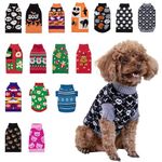 CuteBone Skull Dog Sweater Black Dog Sweater with Leash Hole Puppy Clothes for Small Dogs Cozy Sweatshirts Dog Coats