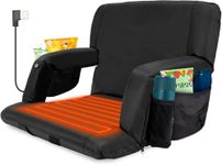 Deoxys Foldable Heated Stadium Seats for Bleachers, 6 Reclinng Positions Backrest, Armrests Adjustable – 3 Level Heating Portable Stadium Seating Heated Camping Chairs