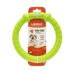 LaRoo Dog Flying Ring Toys, Floating Flying Disc ABS Durable Interactive Chew Toys for Training Outdoor Playing Puppy Medium Large Dogs (Small Green/18cm)