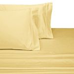 Stripes Gold 600 thread count Attached Queen Waterbed sheet set 100%Egyptian Cotton By sheetsnthings