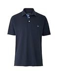 The Savile Row Company London Men's Classic Fit Cotton Pique Short Sleeve Polo Shirt - Navy - Medium