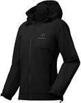 Women's Raincoat Lightweight Waterproof Rain Jackets Packable Outdoor Hooded Windbreaker Black L