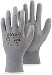 KAYGO Safety Work Gloves PU Coated-60 Pairs, KG11PB, Seamless Knit Glove with Polyurethane Coated Smooth Grip on Palm & Fingers, for Men and Women (X-Large (Pack of 60), Grey)