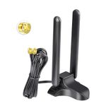 Eightwood WiFi 6E Tri-Band 2.4/5/6GHz Aerial Magnetic Base Omnidirectional WiFi 6 Antenna for PC Desktop Computer PCI PCIe WiFi cards Wireless WiFi 6 6E Router WiFi Bluetooth motherboards, FPV.